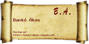 Bankó Ákos névjegykártya