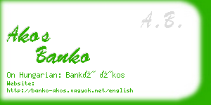 akos banko business card